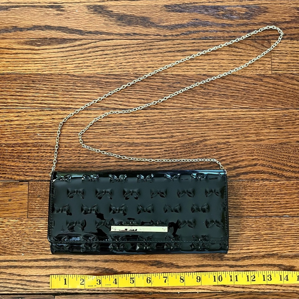 Black Patent Leather Clutch Betsey Johnson